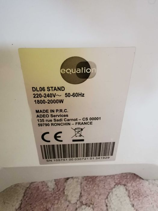 Convetor Aquecedor Equation 2000 W