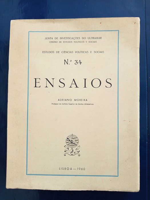 ENSAIOS Nº 34 Adriano Moreira, Lisboa 1960. Livro novo, por abrir