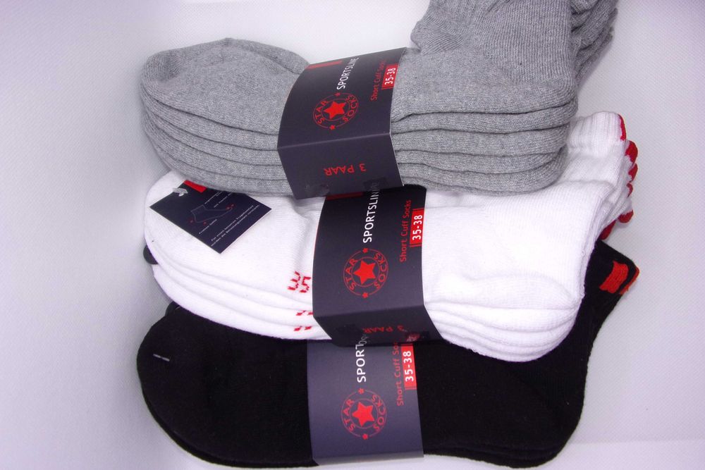 3x Stopki, skarpetki męskie frotta w stopie, rozmiar 47/49 Art 9190 Sportslaine