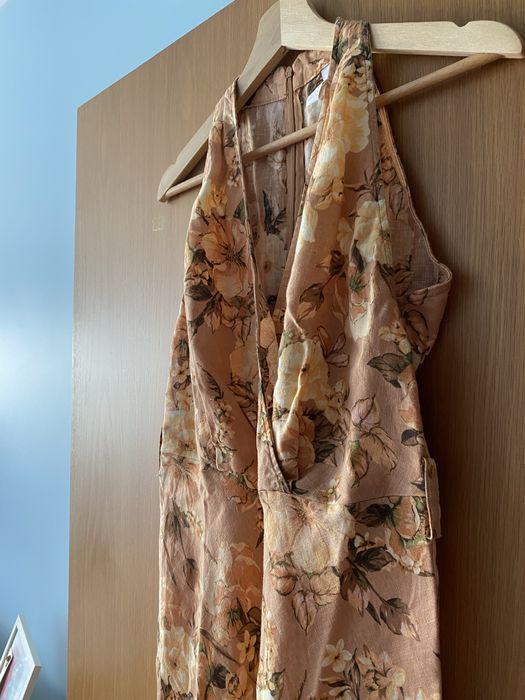 Vestido  LinhoTam L/estrear comprido c fecho/medidas