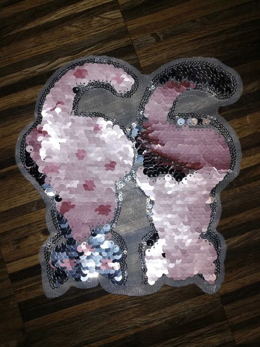 Zmienne cekiny duża naszywka koty