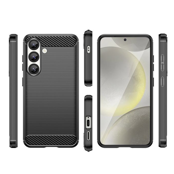 Etui Carbon Case elastyczne silikonowe na Xiaomi Poco M7 5G - czarne