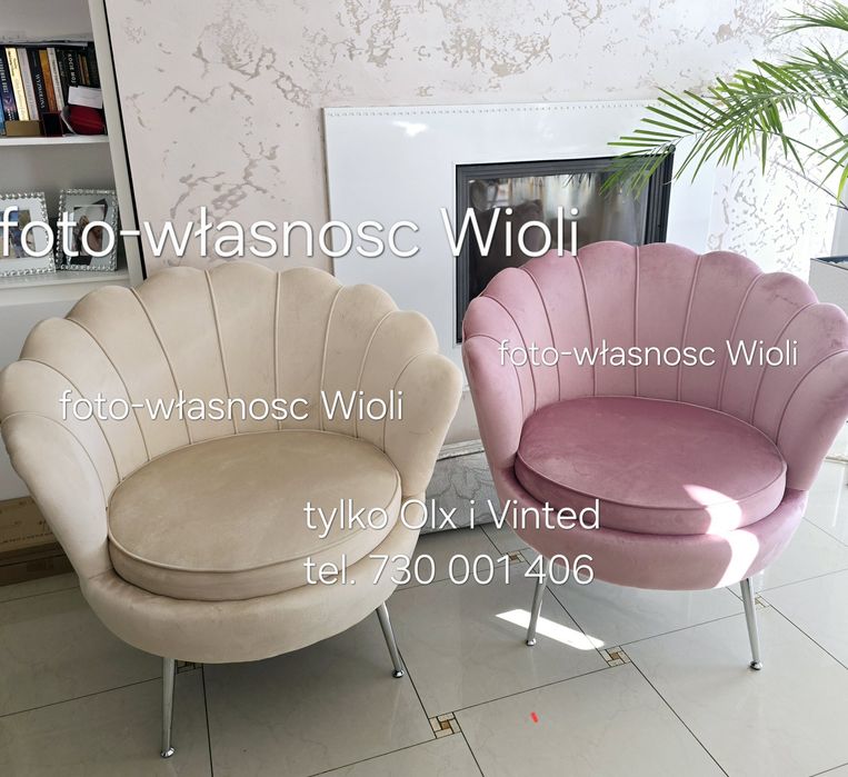 Fotel muszelka-stan idealny