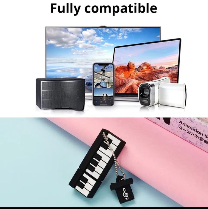 Pen Usb 64 Gb Piano Cartoon Key - Envio Grátis em 48 Horas