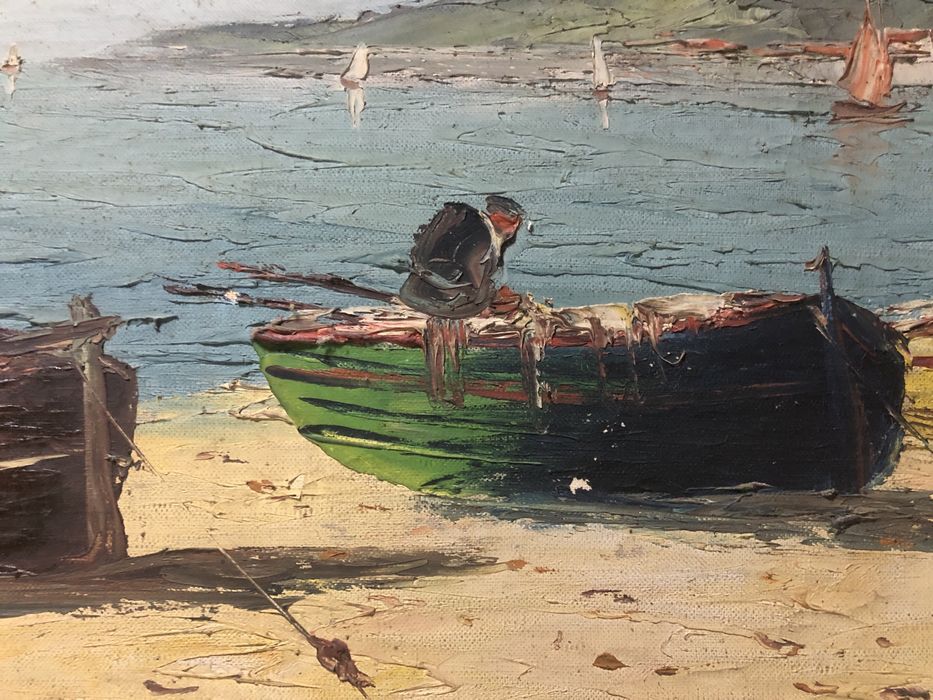 Oleo dobre tela motivo praia