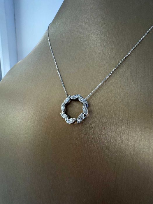 Naszyjnik z diamentami naturalnymi 0.38 ct bagiety Infinity