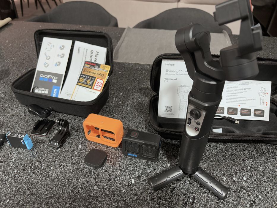 GoPro Hero 10 + Acessórios + Estabilizador Hohem iSteady Pro 4