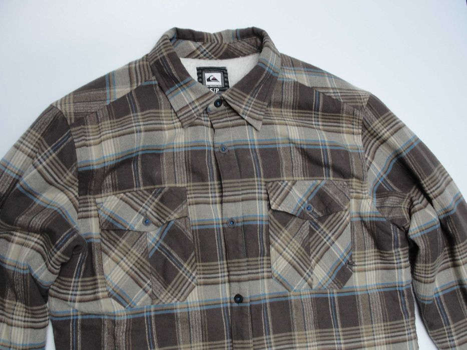 Quiksilver męska kurtka koszulowa w kratę z futerkiem w środku