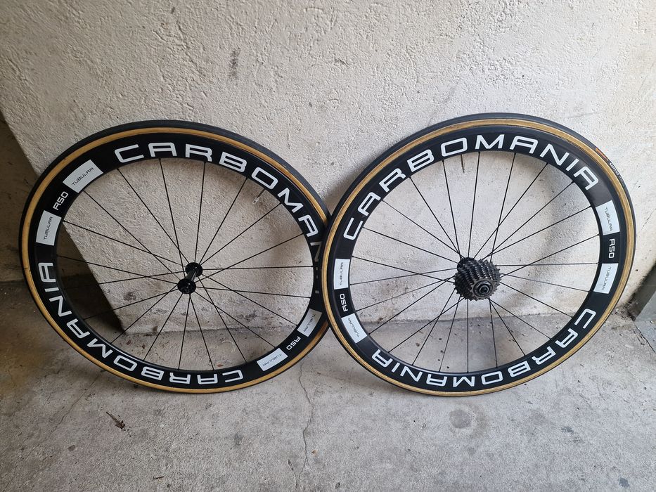 Koła karbon szosowe pod szyte komplet carbomania R50 tubular +szytki