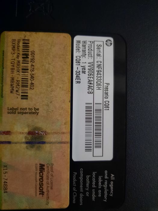 Ноутбук Hp Presario cq61