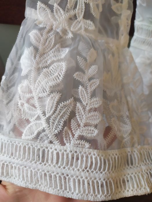 Sukienka boohoo biała ślub krótka nowa boho koronka