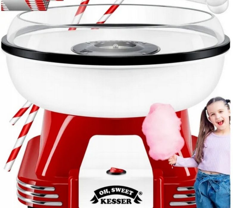 Urządzenie maszyna do waty cukrowej czerwony 500 W retro KESSER