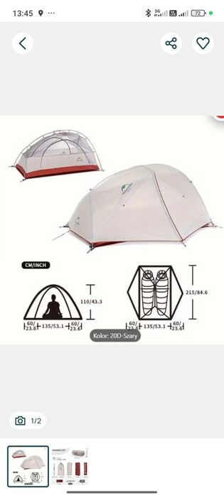 Nowy NATUREHIKE Star River 2 - materiał 20D (4000)