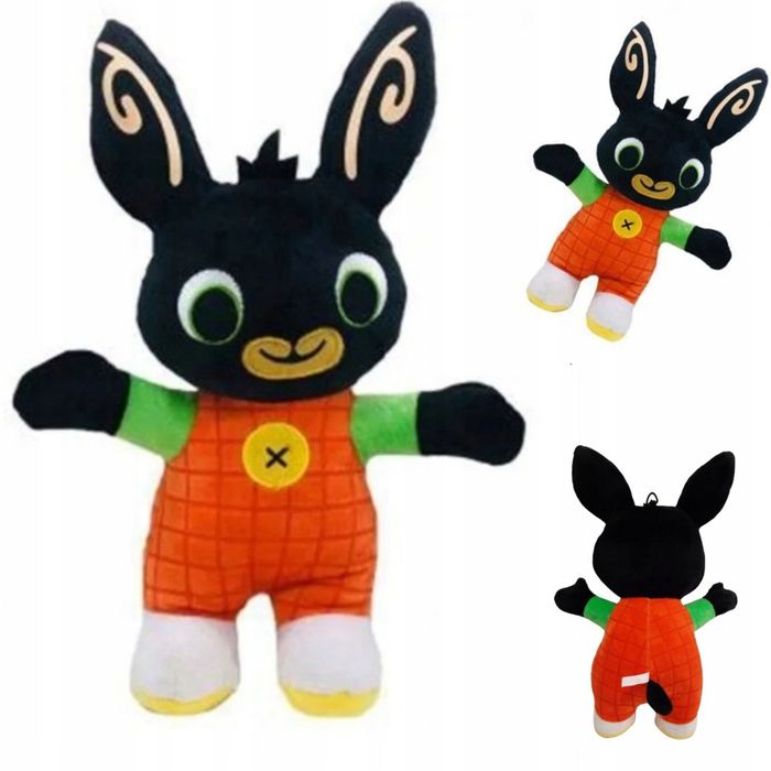 Nowa maskotka Bing z bajki Bing i przyjaciele pluszak miś przytulanka Bing w spodniach w kratkę