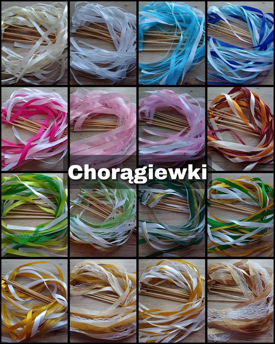 Chorągiewki ślubne różne kolory i ilości