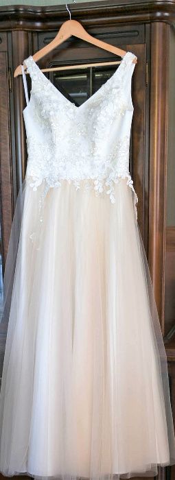 sukienka ślubna - kwiaty 3D