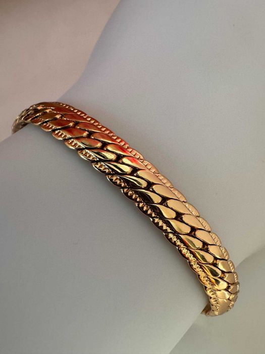 Bransoletka 18,5 cm stal nierdzewna elegancka pozłacana 18k b300