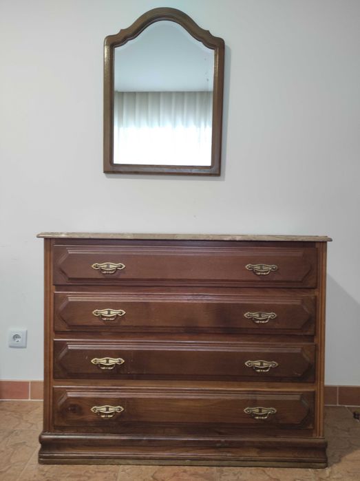 Conjunto de Quarto Completo (Cama, Cómoda, Roupeiro e 2 Camiseiros)