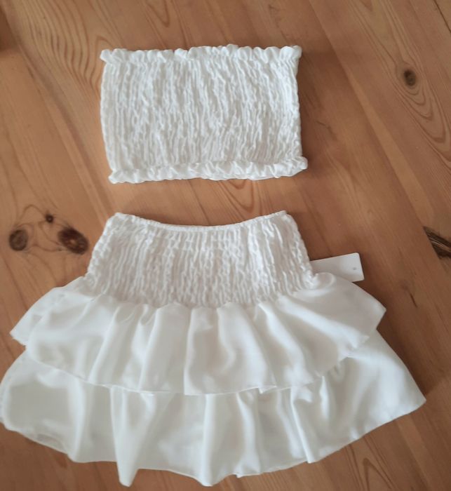 Komplet top plus spódnico-spodenki xs s m