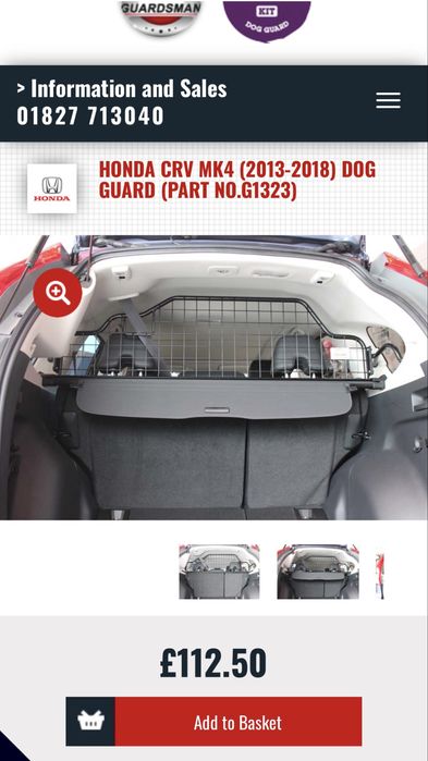 Honda CRV (2013-2018)перегородка, решітка, барʼєр для собак. Dog Guard