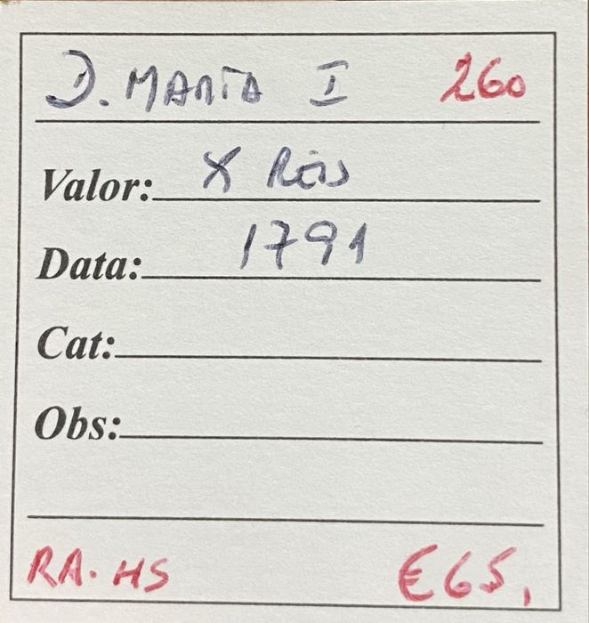 Moeda  260 - X Reis D MARIA I - 1791