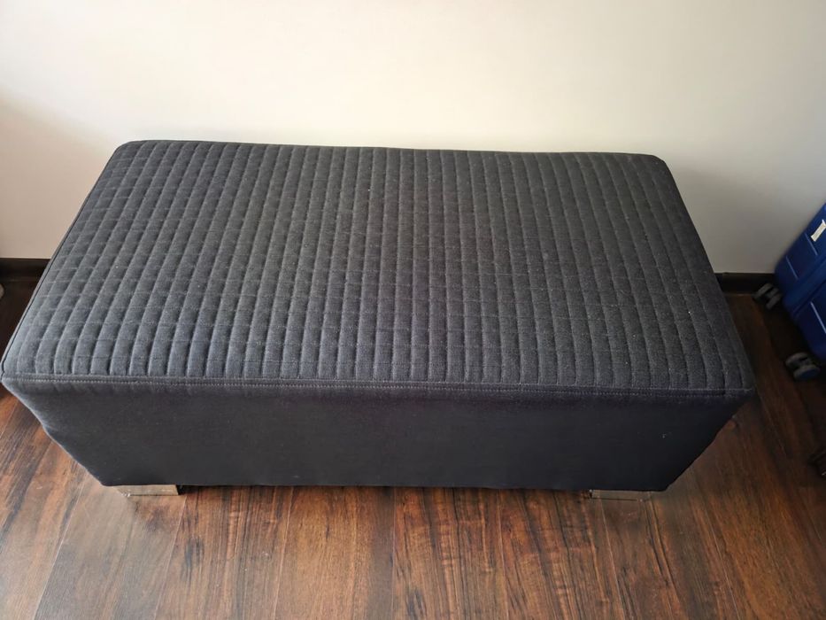 Pufa, czarna, wymiary: 100 x 50 x 43