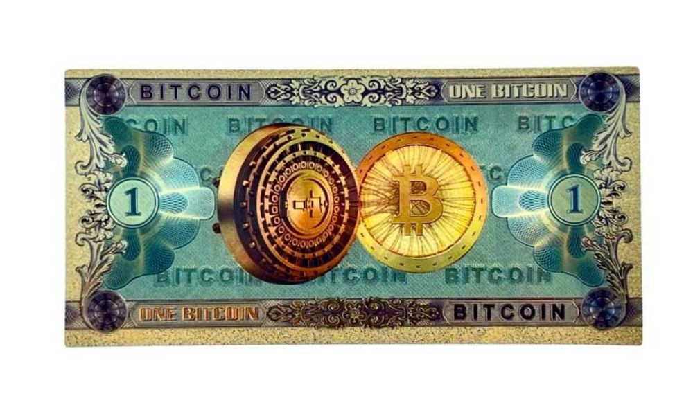 Nota de lembrança de 1 bitcoin