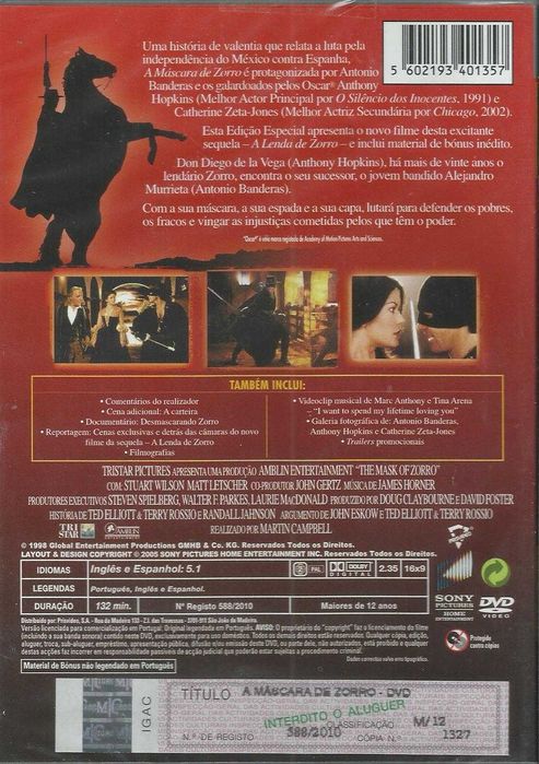 A Máscara de Zorro (edição especial) (novo) (1998)