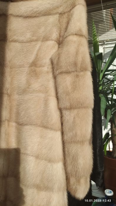 Шуба норка крем беж світла