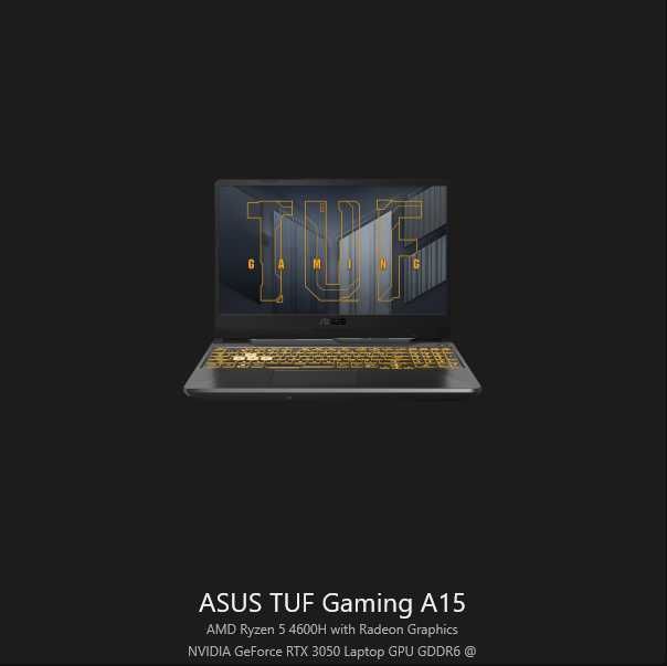 Portátil Asus Tuf Gaming a15FA506ICB com Ryzen 5 4600H ,32GB ,3050 4GB ,1.40TB e 144hz.