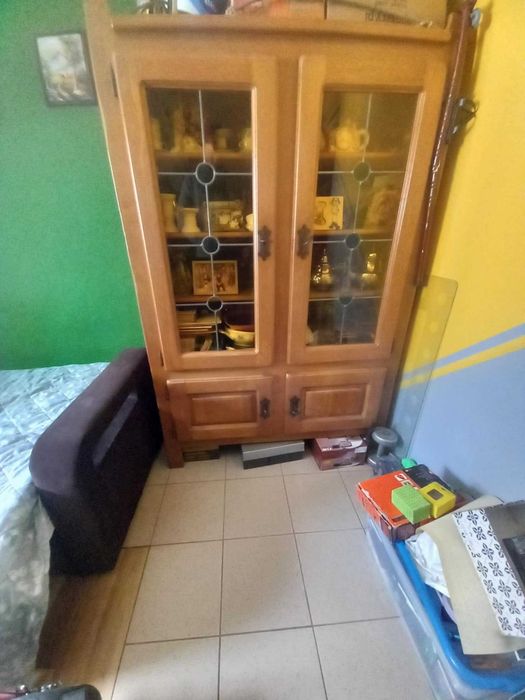 meble witryna dębowa