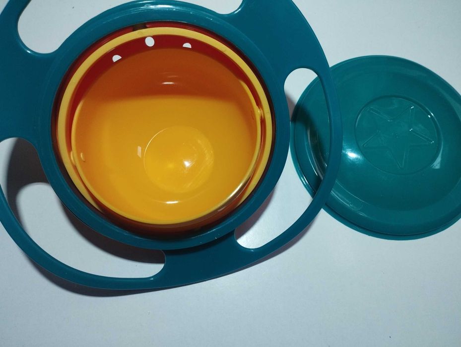 Prato de aprendizagem. Taça tigela anti desperdício com tampa.