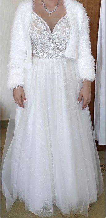 Suknia ślubna s 36 160 cm