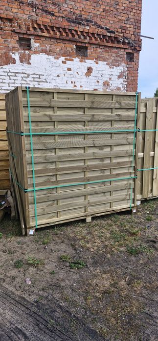 Płot lamelowy panele przęsła 1800x1800 mm 180x180 cm