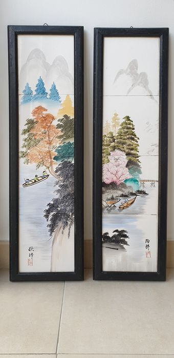 pinturas chinesas em azulejos
