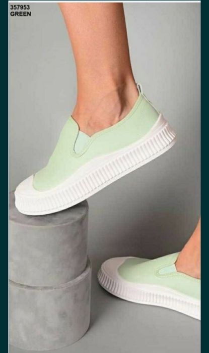 Кеды ,слипоны  мятного цвета