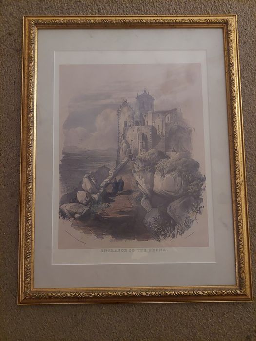 Gravura antiga com moldura Sintra Penna