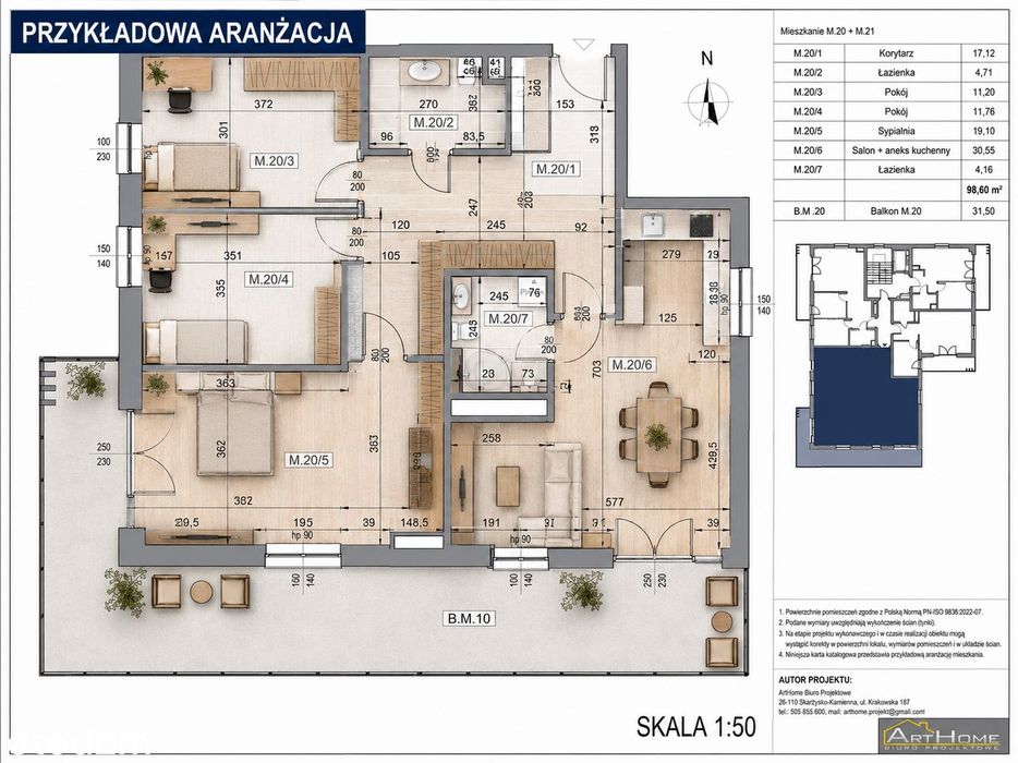 Apartament 102 m² z balkonem 31,5 m² – Na Stoku 118, Kielce