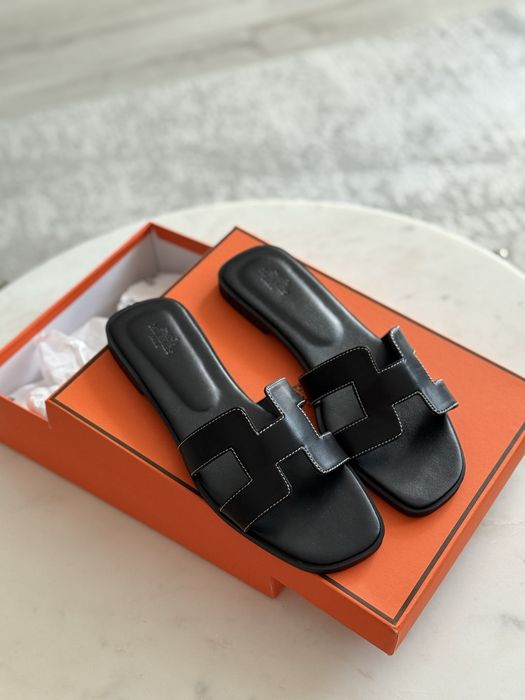 Klapki w stylu hermes skora skorzane nowe lernie damskie