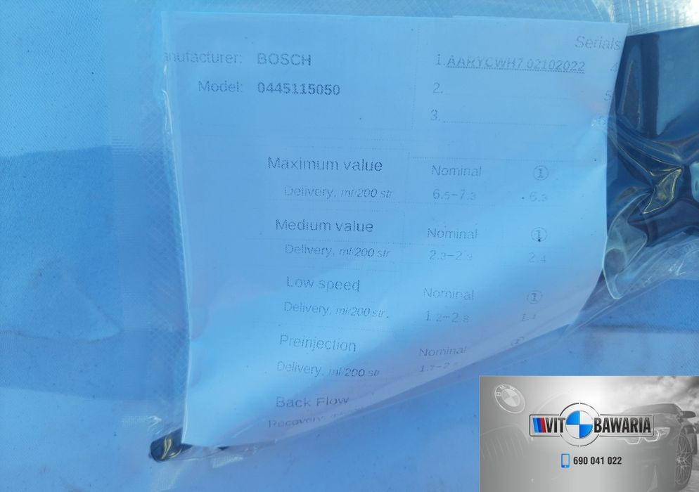 Wtryski piezo BMW E60  3.0D 231KM
