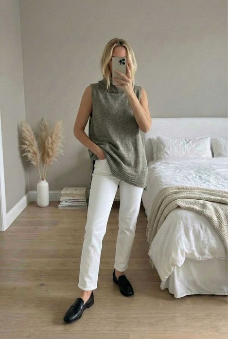 Massimo Dutti  bluzka top kamizelka tunika bez rękawów golf S 36