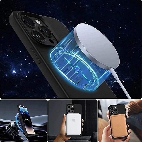 Etui Tech-Protect Silicone MagSafe na iPhone 15 - czarny mat