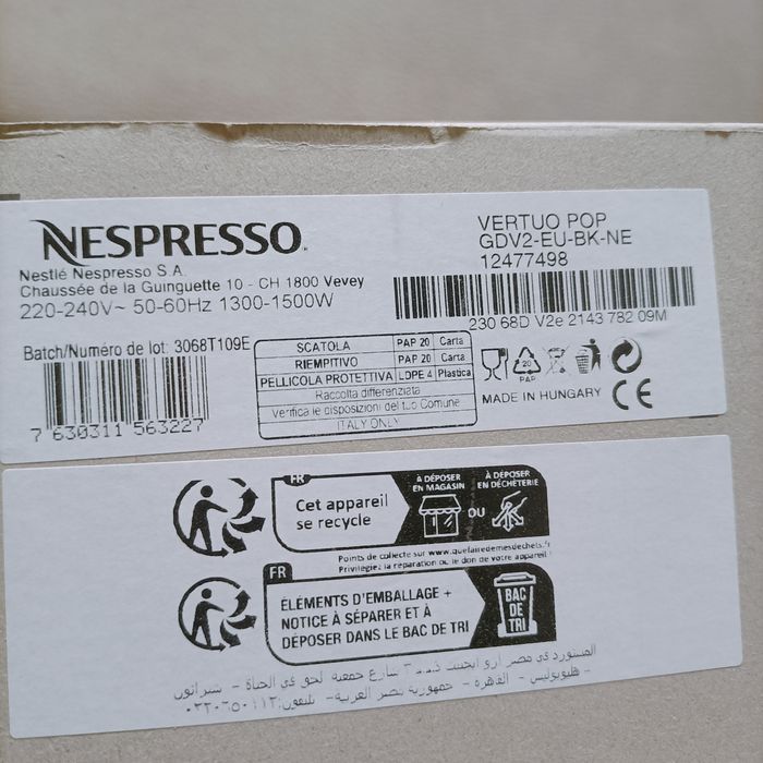 Máquina café Nespresso Vertuo Pop, completamente nova, ainda na embala