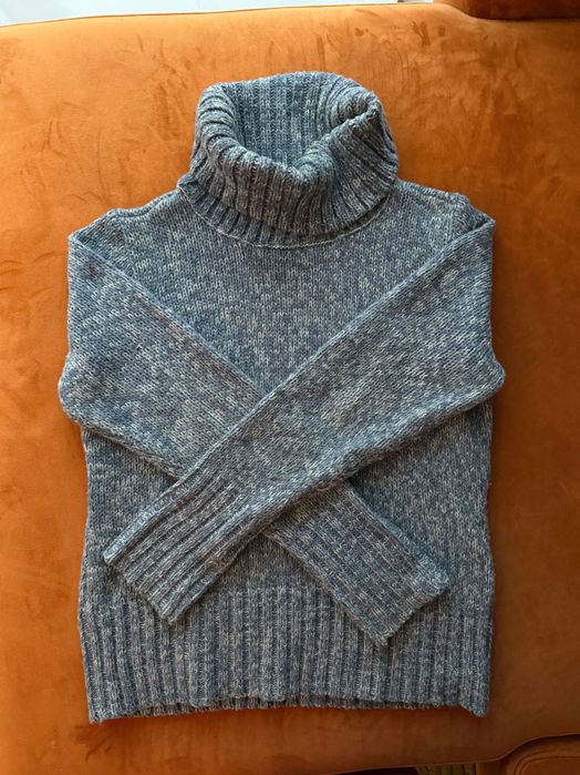 Gruby ciepły sweter z golfem w melanżowy wzór Bonprix rozm. S/M 36/38