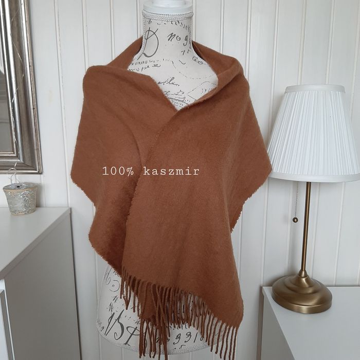Brązowy kaszmirowy szal