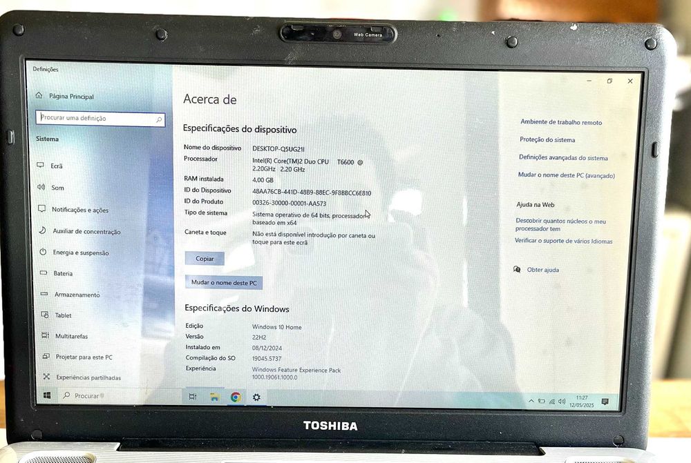 VALOR MUITO EM CONTA TOSHIBA L500-19F IntelCore™2 Duo *15.6* 4GB 312GB
