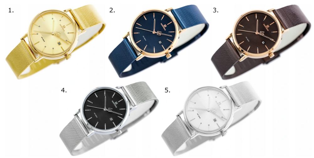 Elegancki Zegarek Naviforce Męski Damski Bransoleta Pudełko Prezent