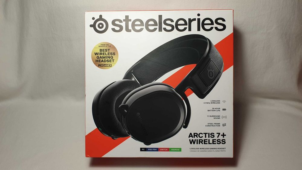 Słuchawki bezprzewodowe SteelSeries Arctis 7+BLACK - jak NOWE.