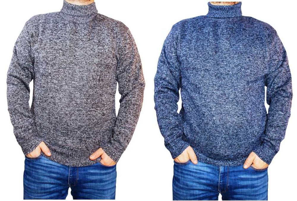 gruby golf męski na polarze rozmiary od L do 3Xl