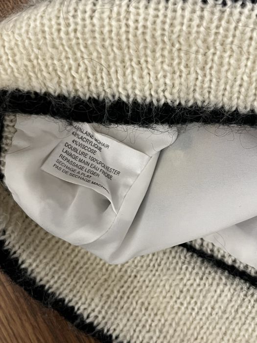 CARLA L wełniany haftowany sweter kardigan damski L/XL